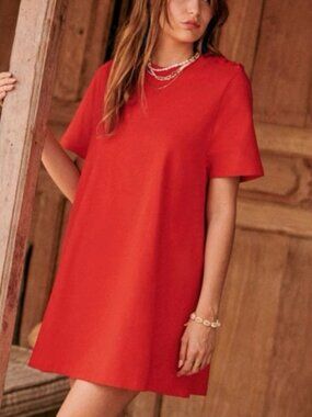 Sezane Selena Mini Dress T-Shirt Casual French Tee Summer Sun Parisian Sundress